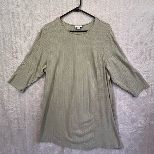 Pure Jill J Jill Sage Tunic Top Sz 2X Hemp Organic Cotton Lagenlook Asymmetrical